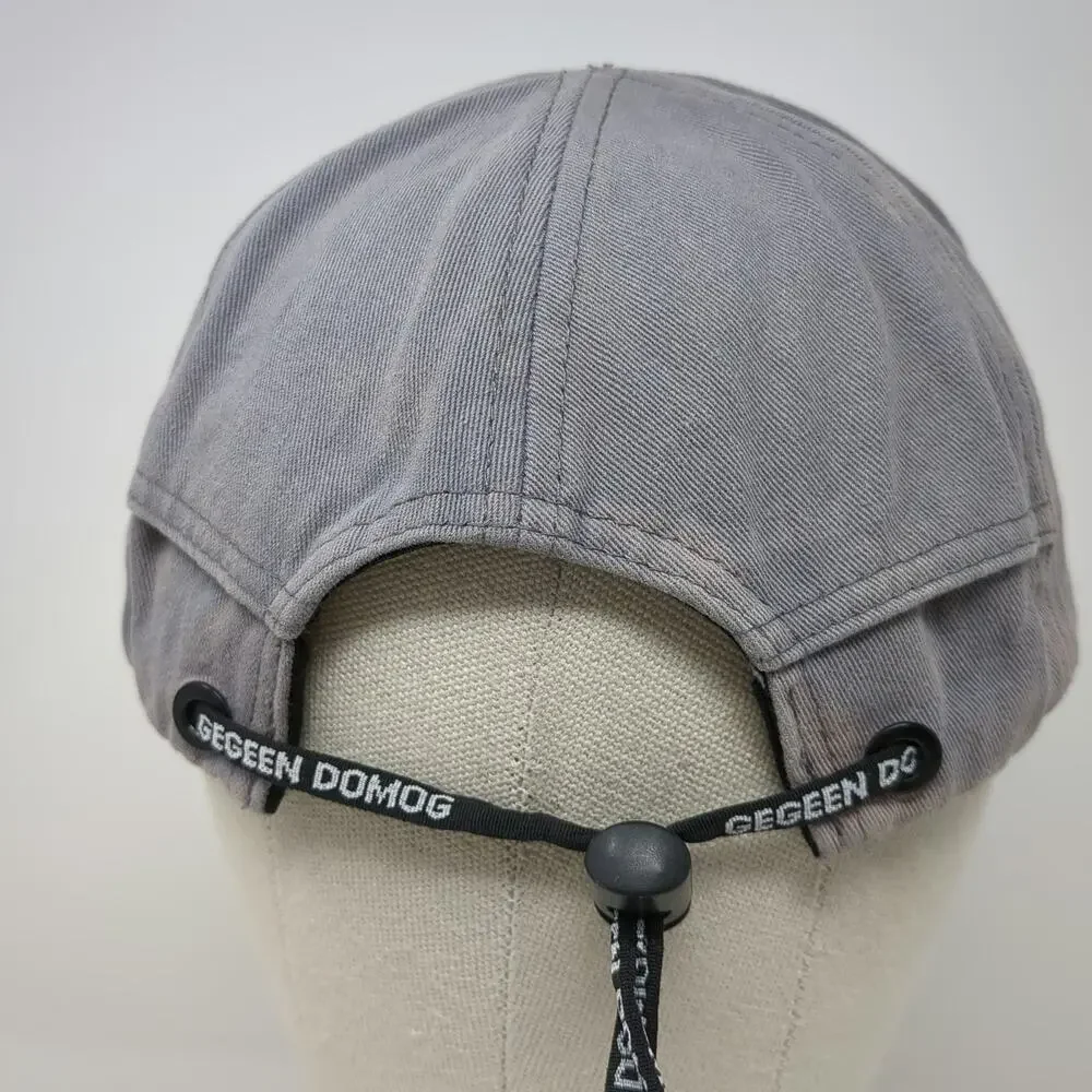 Gegeen Domog Baseball Cap Gray One Size Distressed Short Brim Toggle Strap Hat